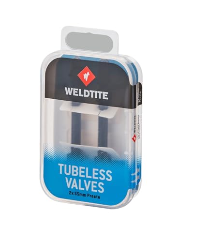 WELDTITE Tubeless Presta Valve Kit - Reliable and Durable - 2 x 55 mm, Black