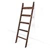Hallops Blanket Ladder 5 ft | Premium Wood Rustic Ladder Shelf | Ladder Shelf for Quilt | Rustic Farmhouse Decor | Vintange Wooden Ladder Shelf (Thin, Brown)
