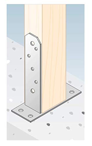 ADGO TT Halterung Sockelpfosten 90 mm Schraube für Zaunpfosten feuerverzinkt Gleithülse Stützbügel Bodenhülse… – Bild 4