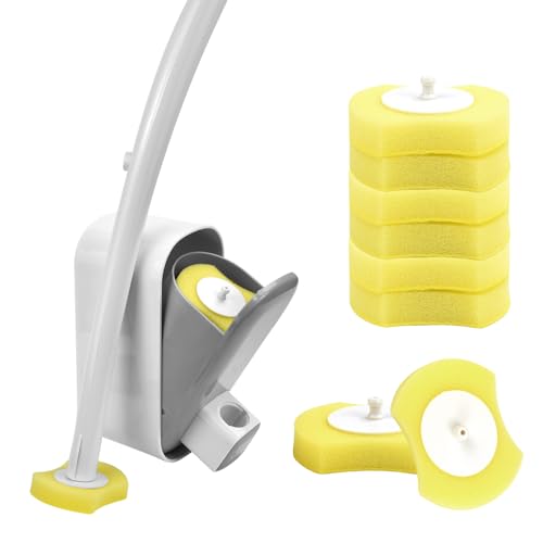 SIYINGSAERY Juego de escobilla de inodoro desechable con esponja desechable, sistema de limpieza de inodoros, sistema de limpieza de inodoro, cepillo de inodoro desechable para limpieza de baño