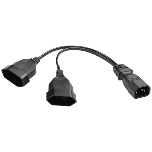 JSADZKJ Doble Euro Enchufe Y-Splitter Cable de Extensión 2.5A/250V para TV, PC y Monitor