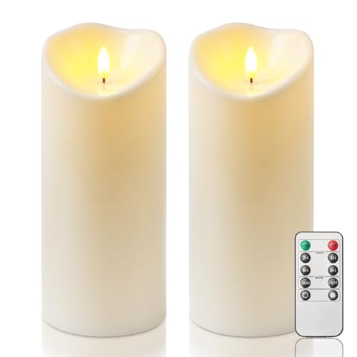 Homemory 4"x9" Outdoor Waterproof Flameless Candles with Timers and Remote