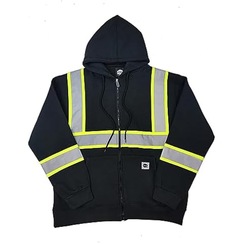 Buffalo Outdoors® Workwear Black Safety Reflective Hooded Sweatshirt (as1, alpha, l, regular, regular) Cover