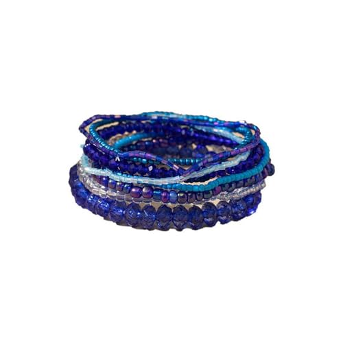 Colorful Bohemian Stackable Beaded Bracelet Handmade Elastic Beaded Stretch Bracelets Multicolor Seed Layered Stretch Bangle Bracelets