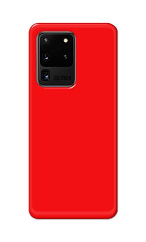 Image of Printed Hard Back Cover Case for Samsung Galaxy S20 Ultra 4G | Samsung S20 Ultra 5G Back Cover (Plain Red) -1803
