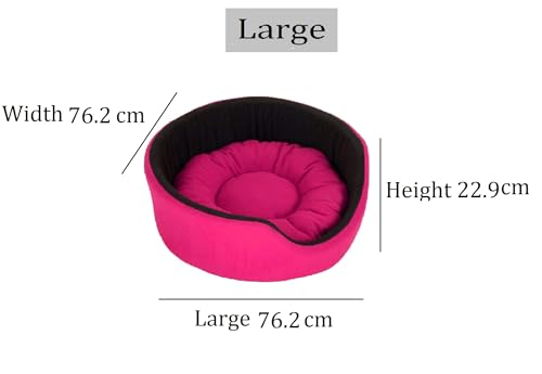 Image of Fluffy's Polyester Luxurious Both Side Soft Dog /Cat Bed (Pink, Large)
