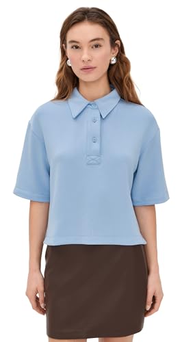 LE BOP Women's Josephine Polo Top, Chambray Blue, XS at Amazon