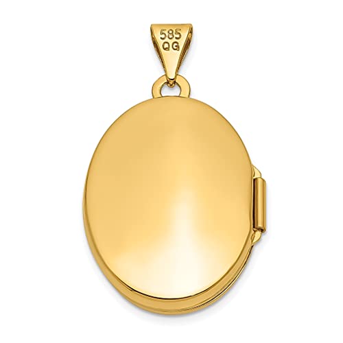 14K Yellow Gold Scroll Heart Design Oval Photo Pendant Charm Locket Chain Necklace That Holds Pictures Fine Jewelry For Women Gifts For Her #TOP3
