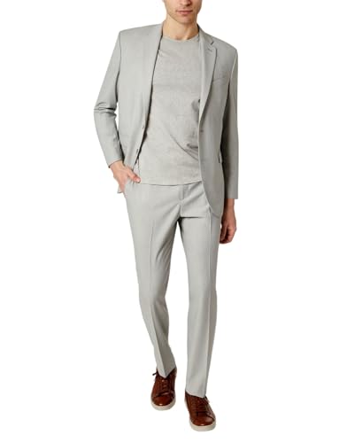 Kenneth Cole Reaction Mens Slim fit Suit Jacket Blazer 42 R Light Grey Stretch2