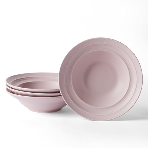 Jiwoo Ramen Schüssel Set 1000ml 4-teilig Suppenteller Ø 20.6 cm Tiefe Teller Set Keramik Bowl Schüssel mikrowellen spülmaschinengeeignet