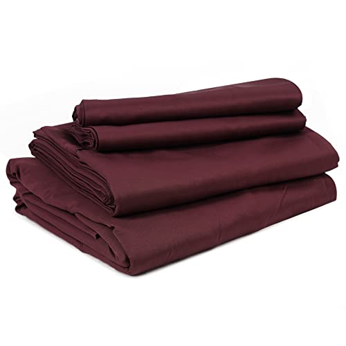 Bless-international-Queen-Set-4-teiliges Hotel-Home-Luxus-Microfaser-Bettwäsche-Kissenbezüge, weich, pflegeleicht, haustierfreundlich, knitterfrei, Größe 14 (Queen-Size-Größe, Burgunderrot) Cover