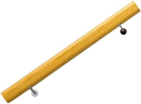 Stainless Steel Bracket Stairs Kit | Non-Slip Wood Railing | Wall-Mounted Safety Door Pull Handle for Indoor/Outdoor Loft & Corridor (30-300CM)