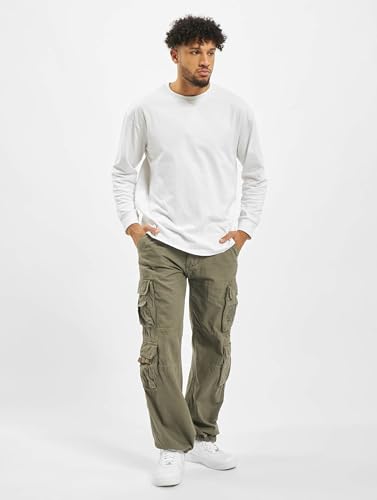 Brandit Authentic Cargo Pants for Men - Extra Long Drawstring, Rear and Cargo Pockets, and Belt and Hanging Loops