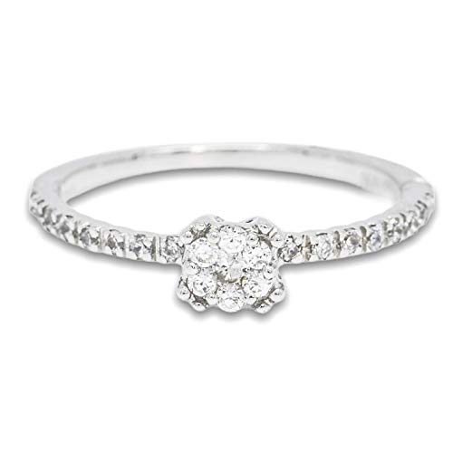 Bague S925 Cluster Solitaire Argent Sterling Zircon Cubique Femme R3600