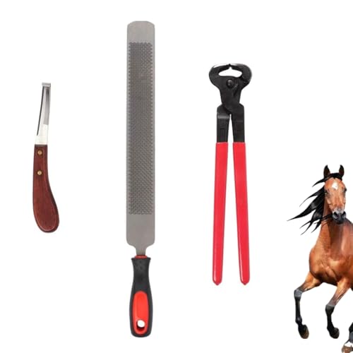 Nicoone Tijeras de metal profesionales para recortar caballos equinos Farriers pezuña cortador mango cuchillo herramientas