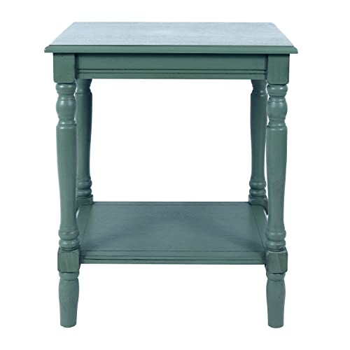Decor Therapy Simplify 24" End Side Table, 24 X 19.5 X 15.75, Antique Teal #TOP3