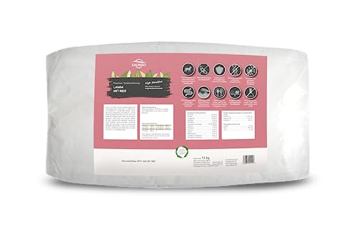SALiNGO High Sensitive Hundefutter trocken, Trockenfutter Lamm und Reis, zuckerfrei, Single Protein, für Sensible Hunde mit hohem Fleischanteil, 15kg