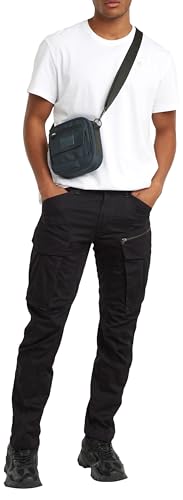 G-STAR Raw - Mens Rovic Zip 3D Regular Tapered Pants, Color Dark Black, Size: 34W x 38L3