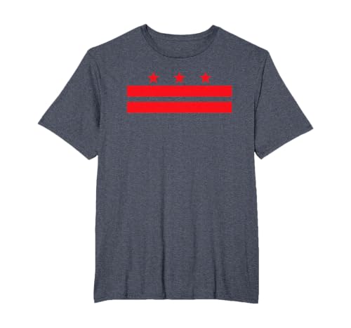 Washington DC Flag T-Shirt T-Shirt, Men's Big and Tall, Heather Blue, 4X Tall