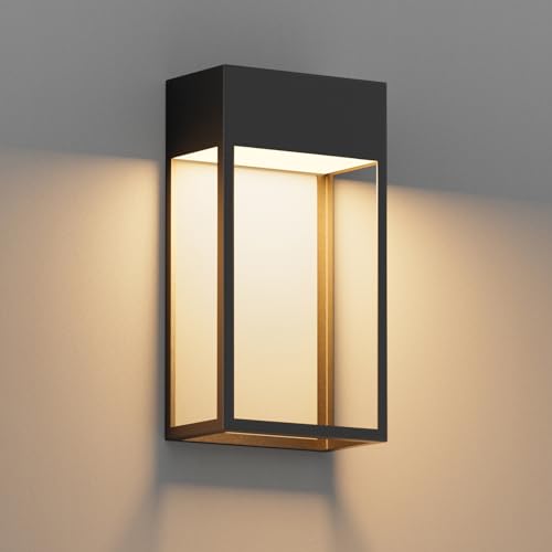 Klighten LED 24W Applique Murale Extérieure Intérieur, 3000K Blanc chaud Lampe Murale, Imperméable IP65 Éclairage Mural, Moderne Lumiere Exterieur, pour...