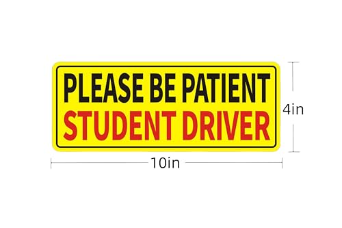 Image of Non-Magnetic Student Driver Stickers - Removable Student Driver Stickers, Safe for Painting Removable Back Glue Works Better Than Magnetic Suitable for Plastic Bumpers and Windows 5pcs