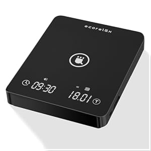 ECORELAX Digital Coffee Scale with Timer, 3kg/0.1g High Precision Pour Over Drip Espresso Scale Rechargeable, Kitchen Scale with Silicone Cover