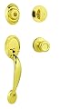 Kwikset 96870-091 Dakota Single Cylinder Handleset w/Tylo Knob featuring SmartKey in Polished Brass