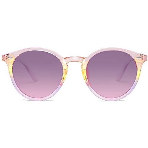 Image of SOJOS Retro Round Polarized Sunglasses for Women Men Classic Vintage Sunnies SJ2069