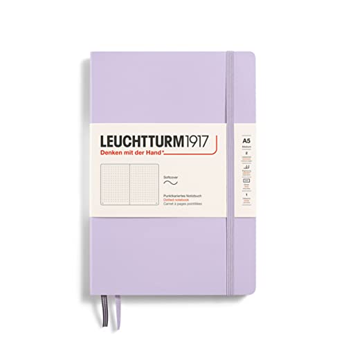 LEUCHTTURM1917 365497 Notizbuch Medium (A5) Softcover 123 nummerierte Seiten Lilac dotted
