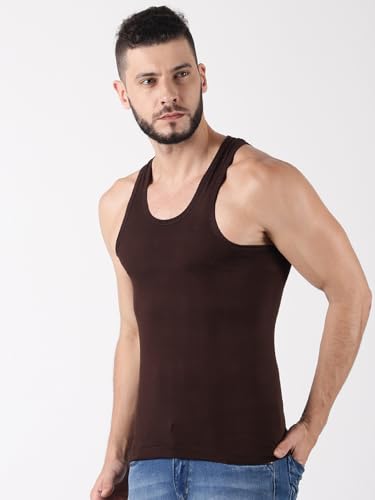 Image of Dollar Lehar Men Combed Cotton Round Neck Vest -Colour May Vary