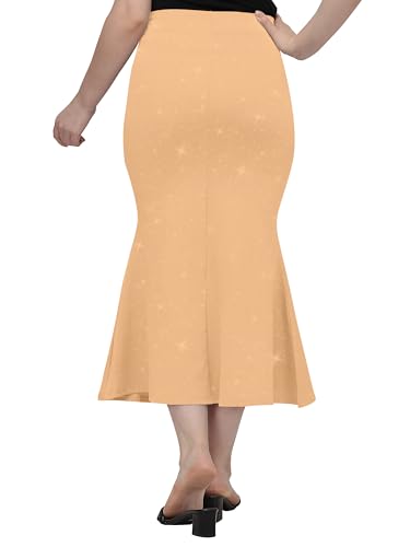 Image of Mehrang Stretchable Shimmer Saree Shapewear Petticoat for Women, Skirts for Women,Shape Wear Dress for Saree