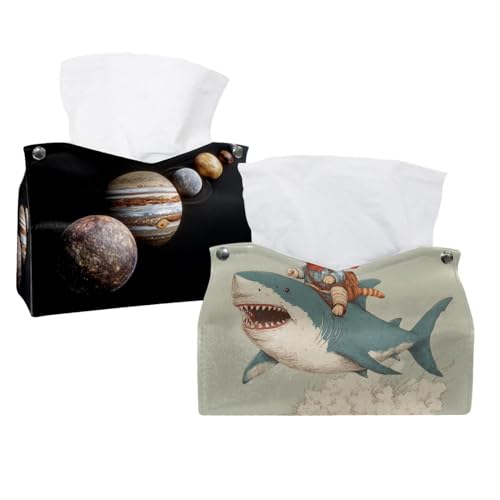 Housse boîte à mouchoirs requin et chat pour décorer chambre et bureau - 2