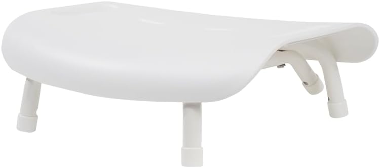 VMS Premium Adjustable Shower Chair - 300 lbs Capacity, White, Height Adjustable with 5 Settings, Tool-Free Assembly, TAA Compliant (White, Standard)