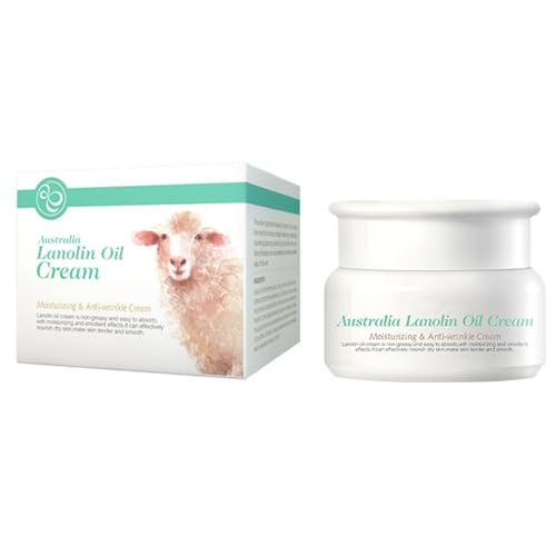 Lanolin Cream, Anti Wrinkle Face Moisturizer Pure Natural Australian Lanolin, Daily & Night Facial Cream Soothing Skin, For Rough Dry Skin, Non-greasy 35g