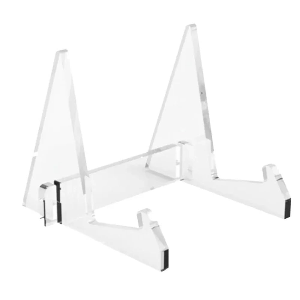 guiling-1986 DVD Shelf Organizer CD Display Rack Acrylic Tablet Holder Book Recipe Shelf Magazine Triangular Detachable Picture Frame CD Storage Rack(Transparent)
