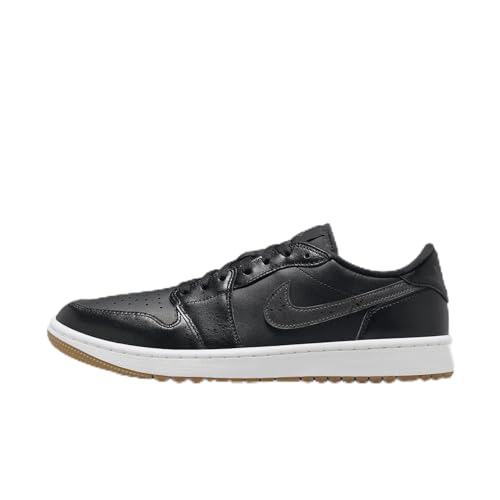 NIKE Air Jordan 1 Low G Golf Shoes (DD9315-005, Black/Gum Medium Brown/White/Anthracite) Size 12