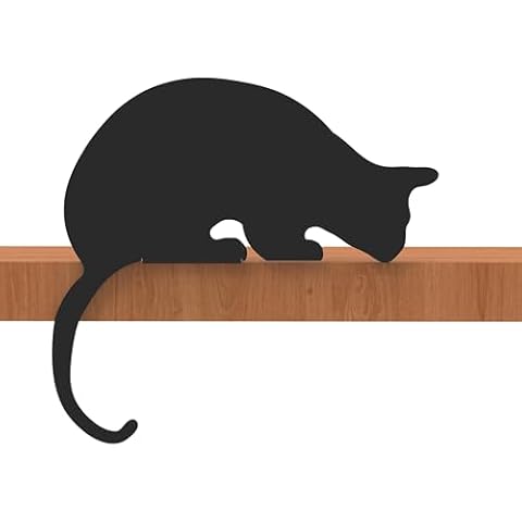 Artori Design Cat Figurine for Home Decorations and Living Room Decorations - Funny Cat Stuff for Cat Lovers - Metal Cat Decorations, Cat Statue for Shelf Decor - Sherlock Black Cat Decor Cover