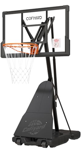 Image of Cofiyard Basketball Hoop Outdoor with 44Inch Shatterproof Backboard,10FT Height Portable Basketball Hoop with Sandbag, Adjustable Basketball Goal with Wheels