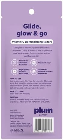 Plum Beauty Vitamin C Dermaplaning Razors (3-Pack)– Facial Razors for Women — view 2