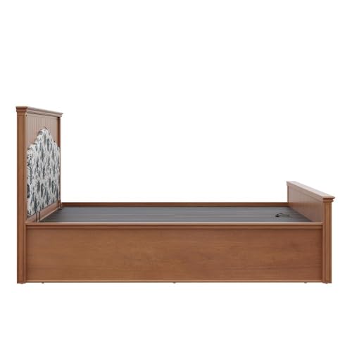 Image of Wakefit Wood Anokhi Queen Hydraulic Brown Storage Bed,White