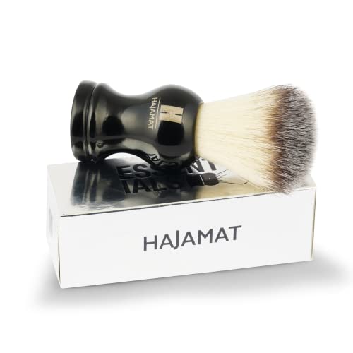 Hajamat Ultra Soft Shaving Brush for Men | Premium Cruelty Free Imitation Badger Hair Bristles for a luxurious shave experience | Best Shaving Brush with Durable Resin Handle, Black Finish, Pack of 1