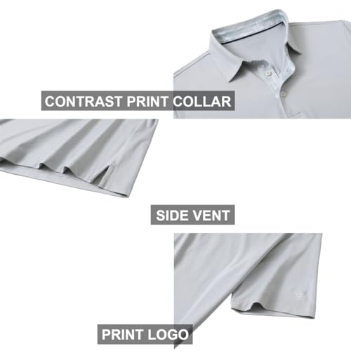 Image of Mens Polo Shirts Short and Long Sleeve Casual Solid Stylish Dry Fit Performance Designed Collared Golf Polo Shirts for Men