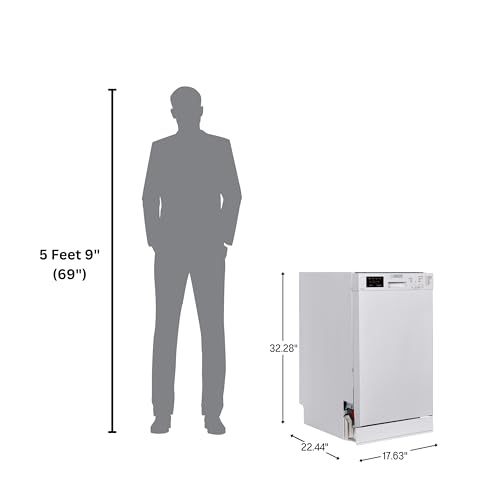 Image of Equator 18 inch Built-In Dishwasher, 10 Place Settings, 8 Wash Programs, Auto Sensor, Half Load, ADA Compliant, Energy Star - White