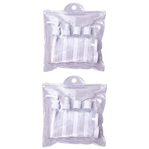 Netagon 9 Piece Travel Bottle Set Leak Proof Clear Toiletries Containers with Clear Airport Bag Case, Perfect for Travel Holidays Swimming Camping Trips (2 Packs -18 Pce)