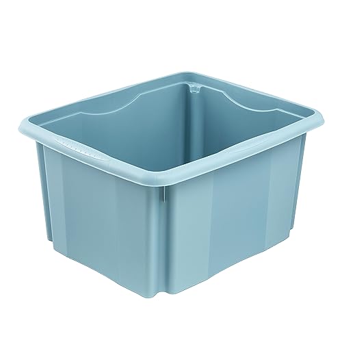 keeeper Aufbewahrungsbox mit Dreh-/Stapelsystem, 41 x 34,5 x 22 cm, 24 l, Emil, Nordic Blue