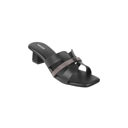 Image of Mochi Women Faux Leather Glamorous Strap Block Heel Fashion Slip-on Sandals