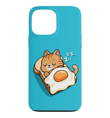 Womens Kids Kawaii Egg Toast Napping Orange Tabby Cat Lover �X�}�z�P�[�X iPhone 13 Pro Max �p