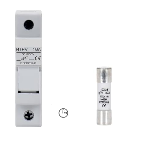 Porte-fusible photovoltaïque 1500V et fusible CC 6A RTPV1085 pour rail