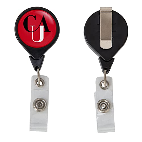 Desert Cactus Clark Atlanta University Retractable Badge Holder CAU Panthers ID Reel with Ticket Clip for Lanyard, Work, School & Office Access