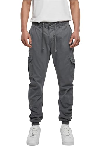 URBAN CLASSICS Pantaloni Cargo Uomo in Stile Militare, Pantaloni Slim Fit, Polsini alle Caviglie, Colore: Grigio , Taglia: L